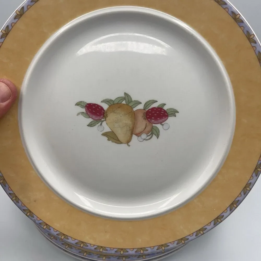 5 - DANSK Fiance Fruits Dinnerware 9 Inch Lunch Plates